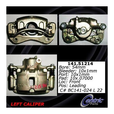 Centric Semi-Loaded Brake Caliper, Parts, 141.51214 141.51214